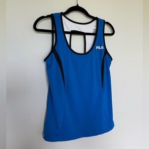 Fila Women's Vibrant Blue and Black Tank Top